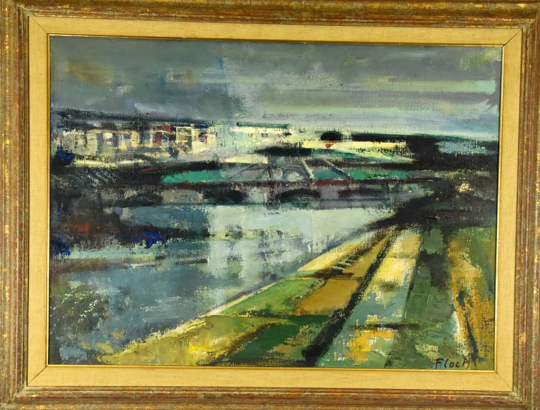 20th C Joseph Floch Cityscape Oil Painting (1 of 5)