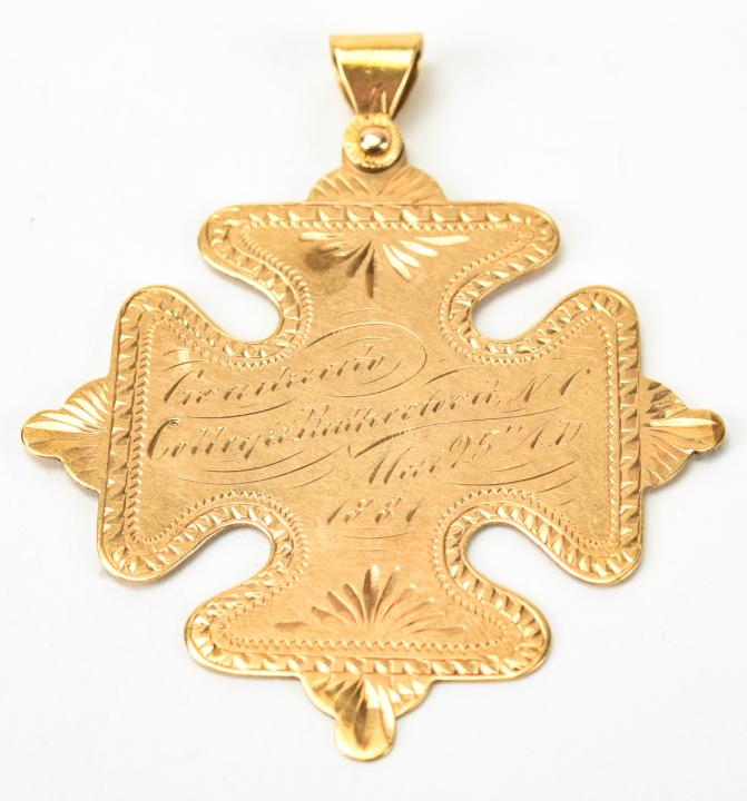 Antique 1881 Huge 14kt Gold Maltese Cross Pendant (1 of 5)