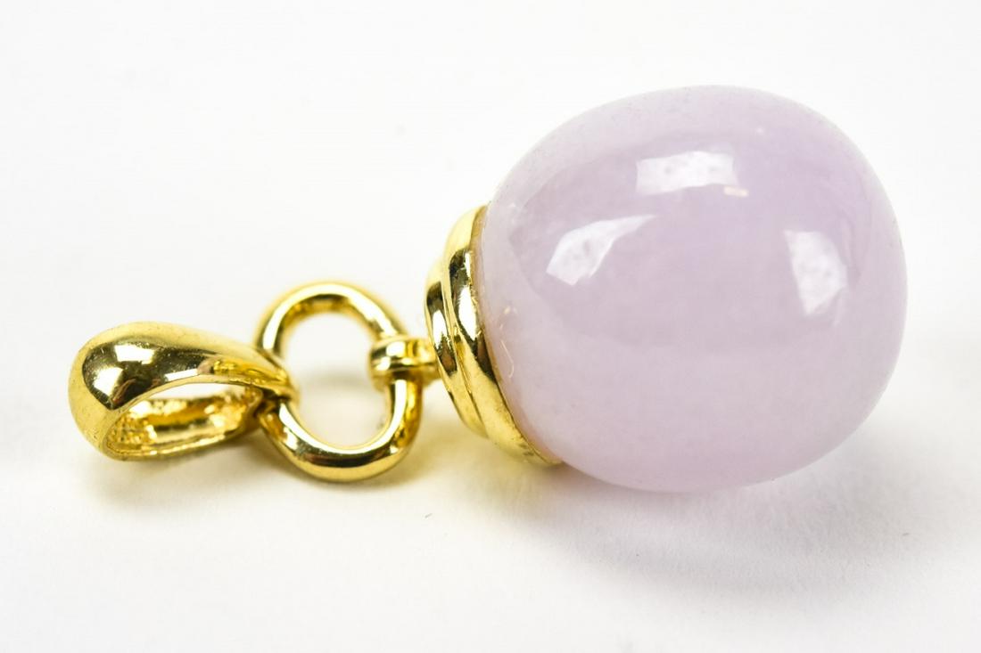 Chinese 14kt Gold & Lavender Jade Pendant Charm (1 of 5)