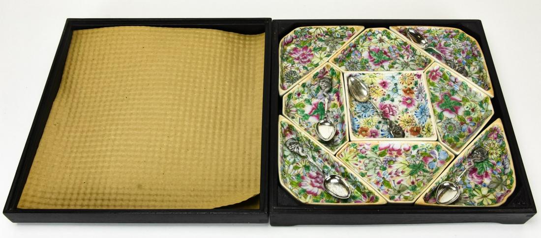 Chinese Hand Painted Porcelain Condiment Dishes (1 of 6)