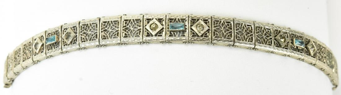 Vintage Art Deco Reticulated Silver Panel Bracelet (1 of 5)