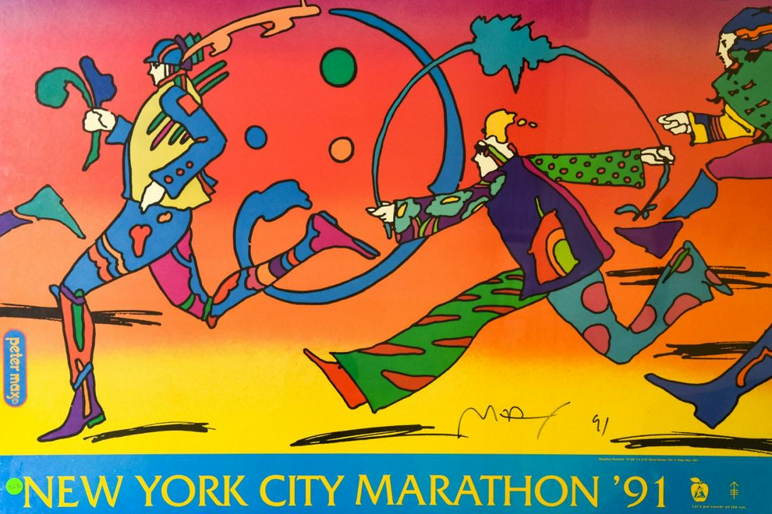 New York Marathon 1991 Peter Max Signed Poster (1 of 5)