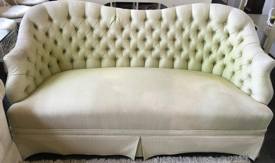 Camel Back Custom Upholstered Tufted Sofa / Couch (1 of 3)
