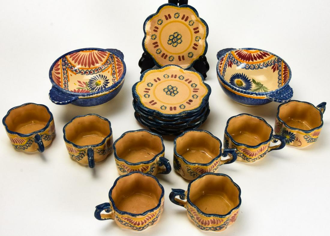 Henriot Quimper French Painted Pottery Tea Set (1 of 6)