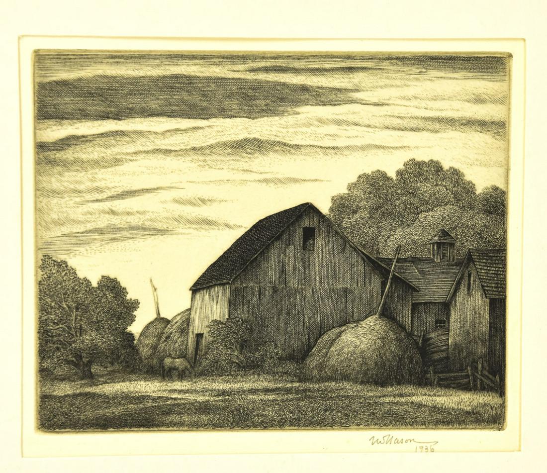 Thomas Nason "Haddam Farm" Wood Engraving (1 of 5)