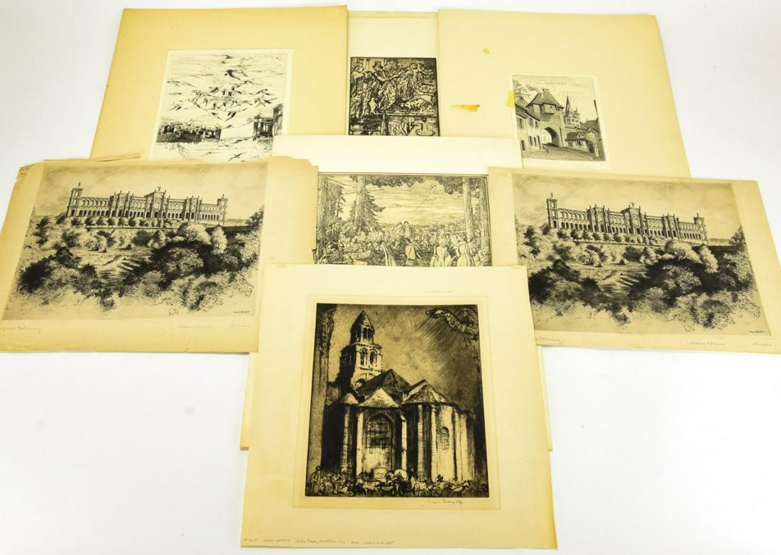 Collection of 20th C Signed Etchings & Engravings (1 of 6)