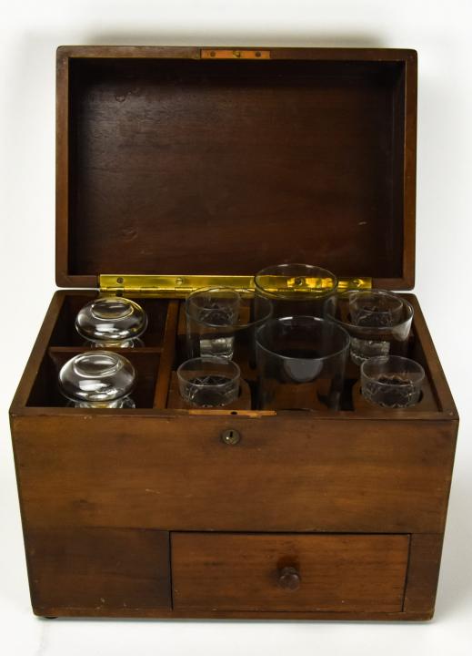 Antique Tantalus Decanter Set w Fitted Wooden Case (1 of 6)