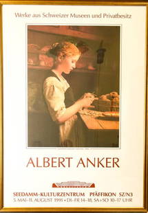 Albert Anker Professionally Framed Museum Poster: Albert Anker Professionally Framed Museum Poster. Frame measures 52.5 inches x 37.5 inches.