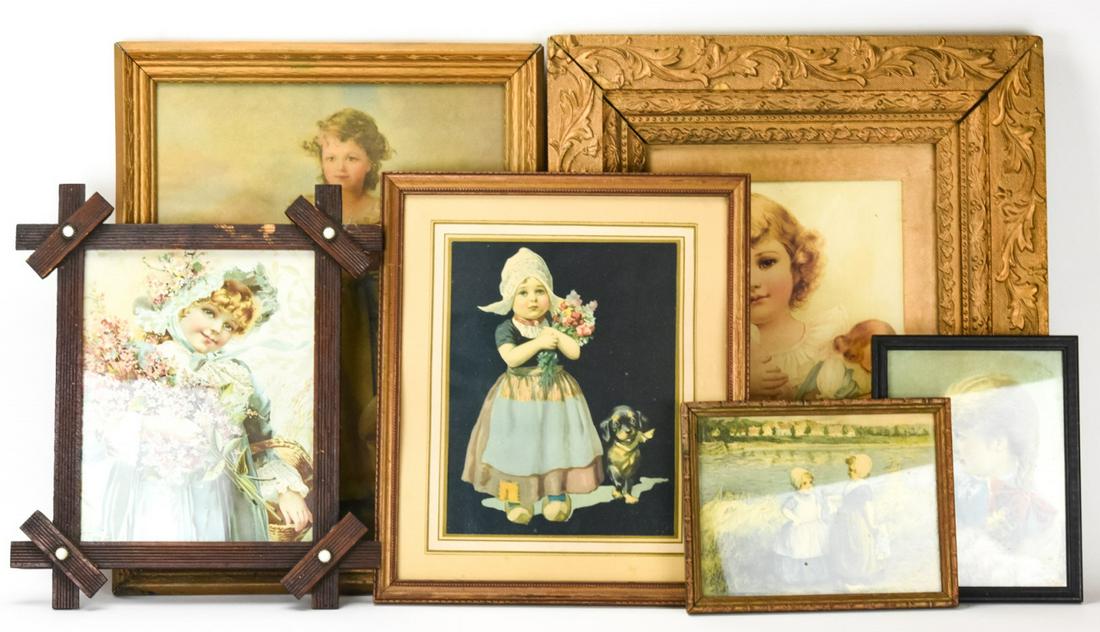 6 Framed Lithographs of Victorian Children (1 of 7)