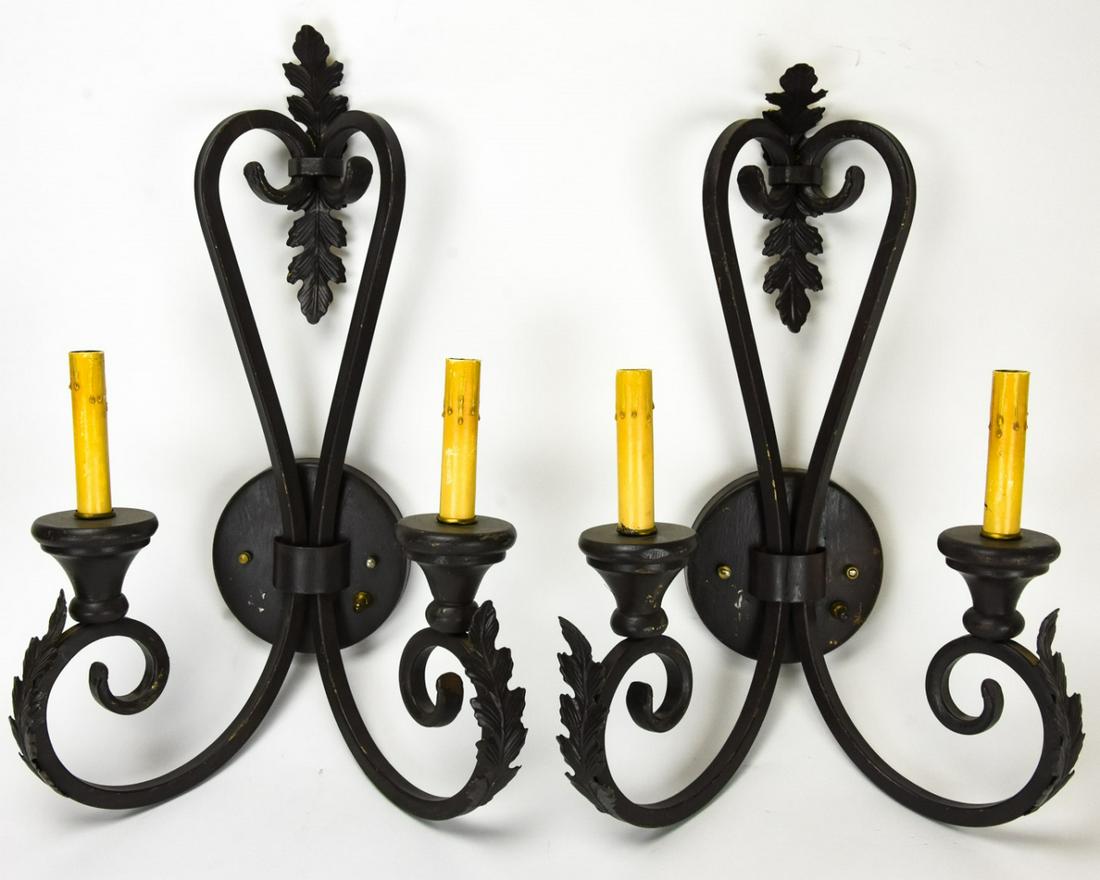 Pair Neoclassical Style Two Arm Wall Sconces (1 of 5)