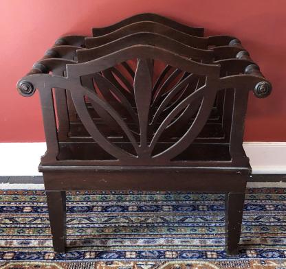 Antique Carved Sheild Form Canterbury / Book Rack (1 of 3)