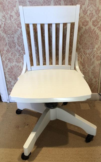 Pottery Barn White Wood Swivel Desk Chair (1 of 3)
