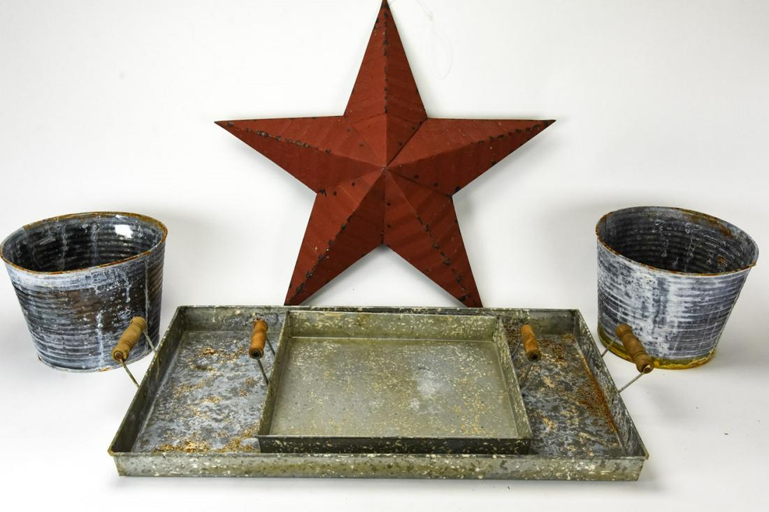 Rustic Galvanized Metal Decorative Items (1 of 5)