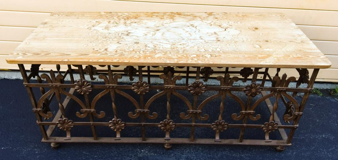 Gothic Revival Style Wrought Iron Console Table (1 of 6)