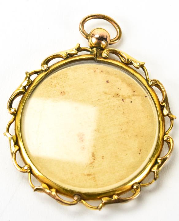 Antique 14kt Gold Double Sided Locket Pendant (1 of 4)