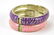 Pair Vintage Enamel & Silver Tone Bangle Bracelets - 4