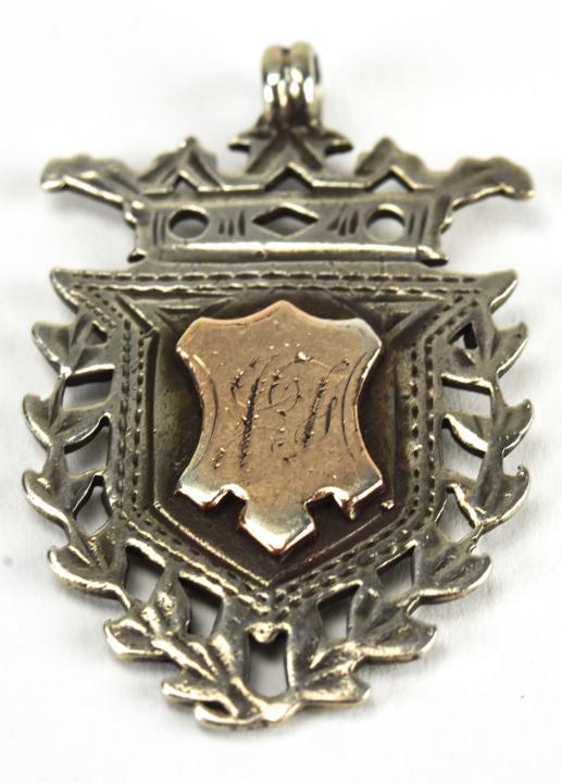 Antique English Gold & Sterling Shield Pendant (1 of 7)