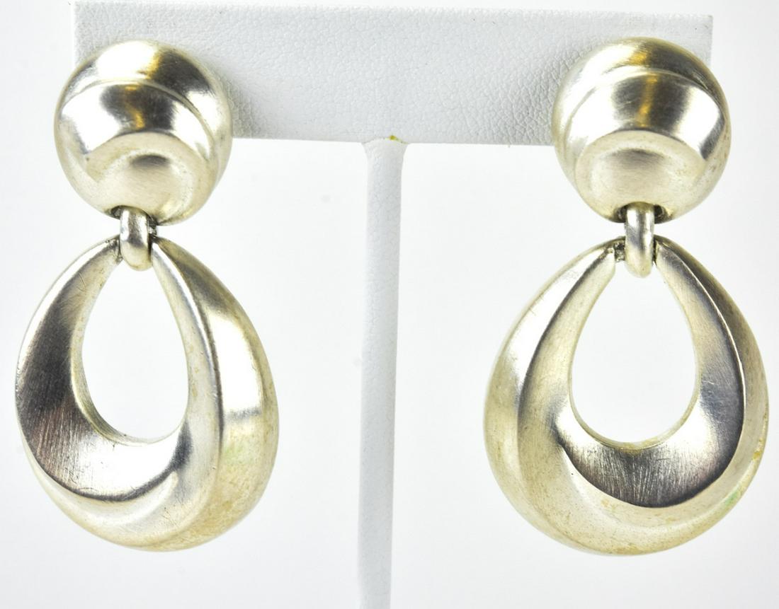 Clara Studio Silver Tone Door Knocker Earrings (1 of 8)