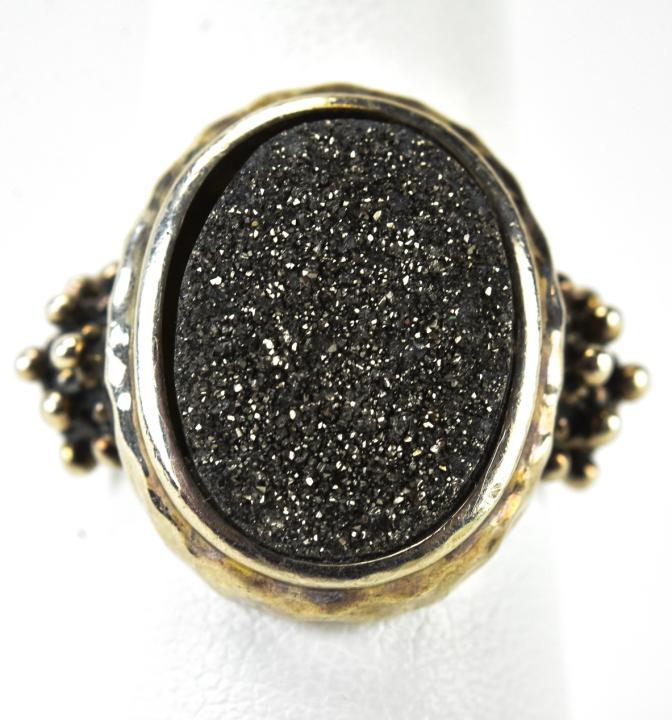 Michael Dawkins Sterling & Pyrite Stone Ring (1 of 6)