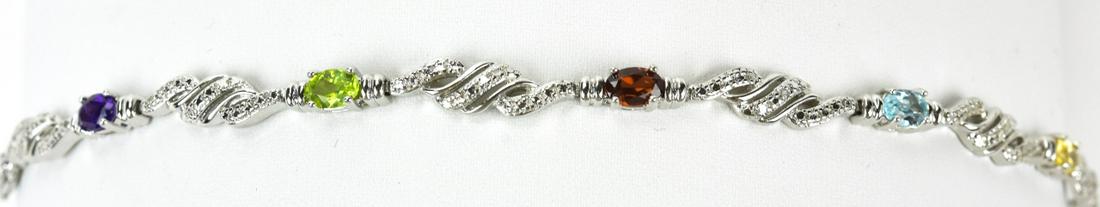 Gemstone Bracelet Set w Amethyst, Citrine & Topaz (1 of 8)