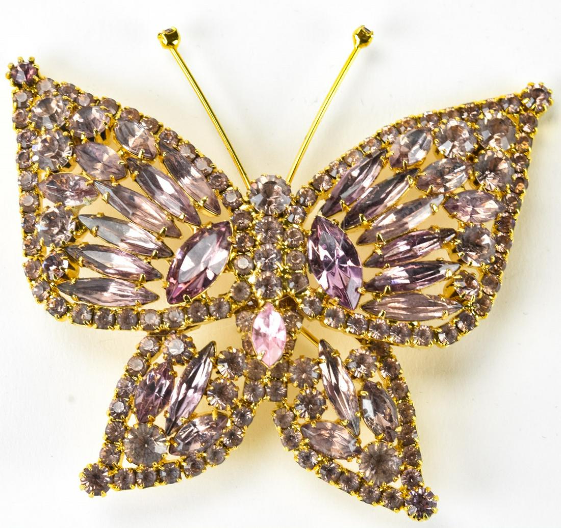 C 1960 Large Scale Rhinestone Butterfly Brooch (1 of 6)