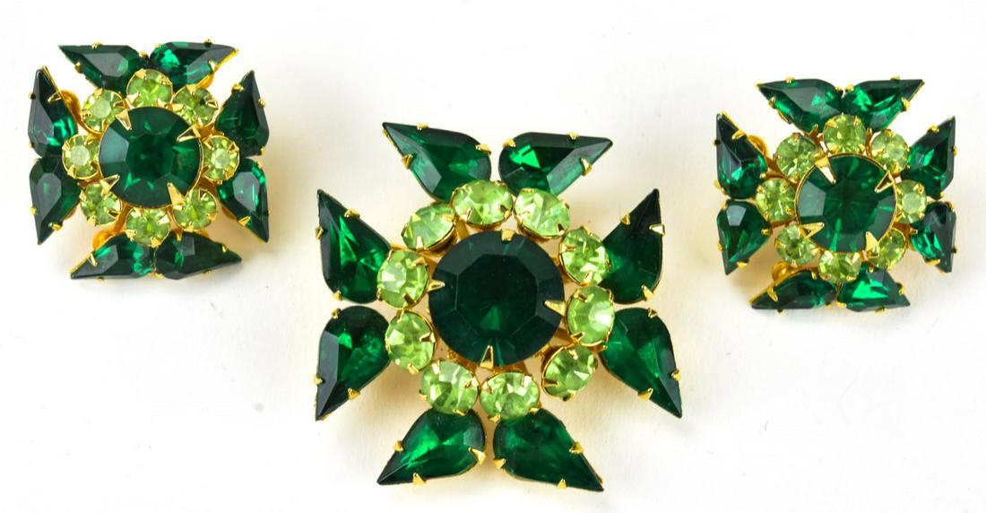 Judy Lee C 1960 Maltese Cross Design Parure Set (1 of 10)