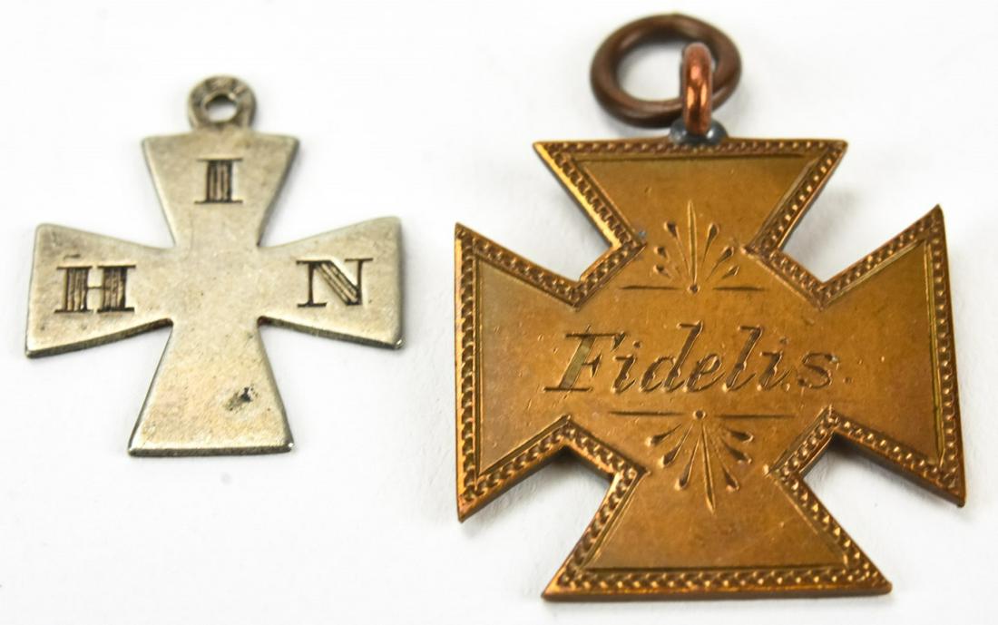 2 Antique 19th C Maltese Cross Pendants (1 of 5)
