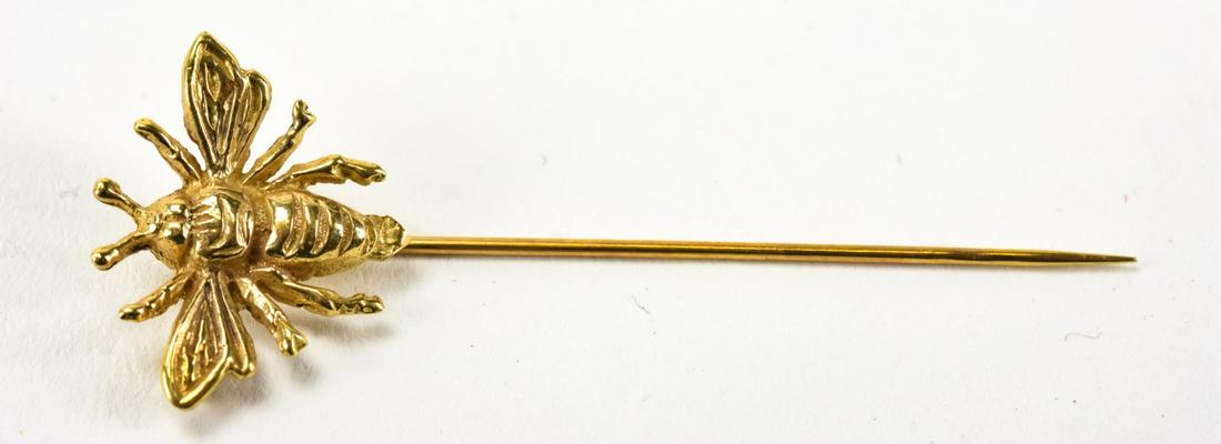 Estate 14kt Yellow Gold Figural Bee Stick Pin (1 of 4)