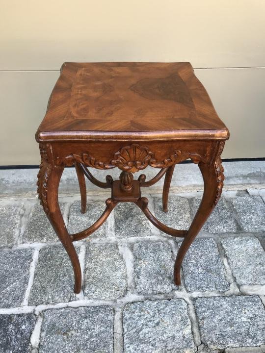 Antique French Louis XIV Style Carved End Table (1 of 3)