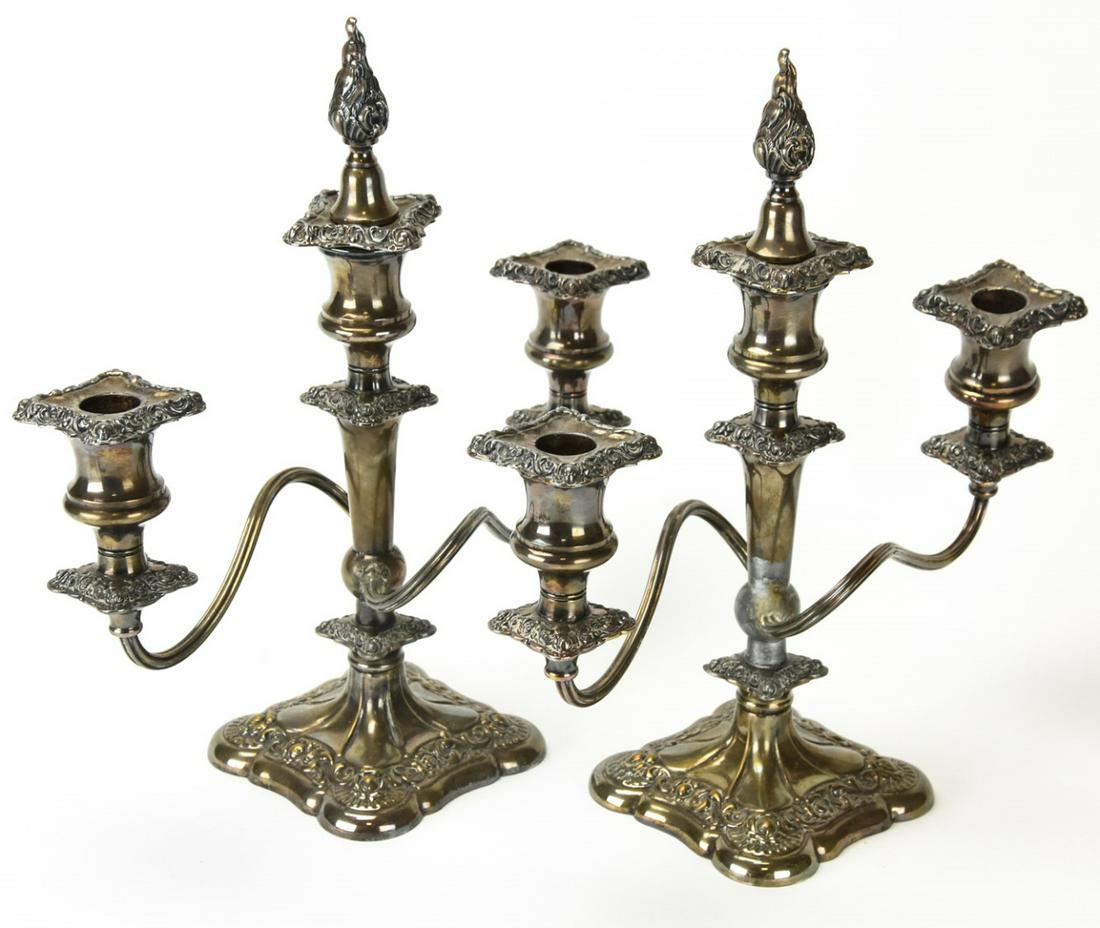 Pair of Vintage Silver Plate Candelabras (1 of 4)