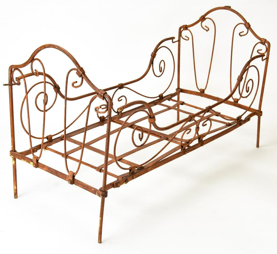For Auction Antique Wrought Iron Doll or Teddy Bear Bed (229) on Dec