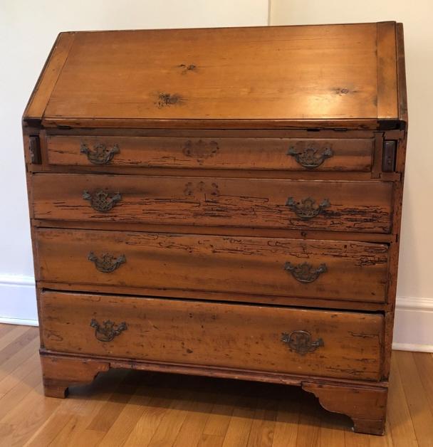 Antique Governor Winthrop Slant Top Pine Desk (1 of 6)