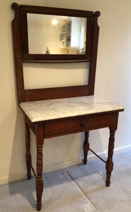 Antique Edwardian Marble Top Mirrored Shave Vanity (1 of 5)
