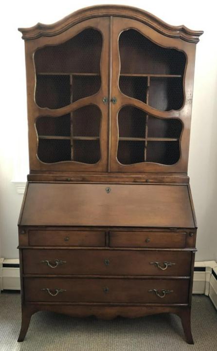 French Country Provencal Secretary Desk w Curio (1 of 3)
