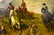Large Signed Equestrian Hunt Scene Oil Painting - 2