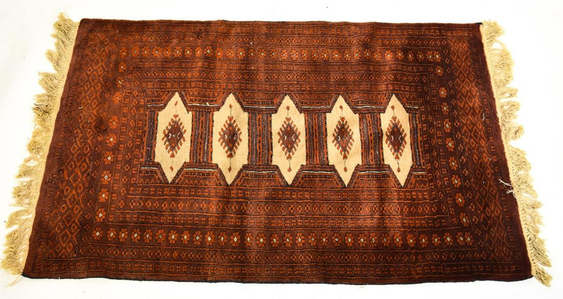 Hand Knotted Oriental Wool Throw Rug / Carpet (1 of 6)