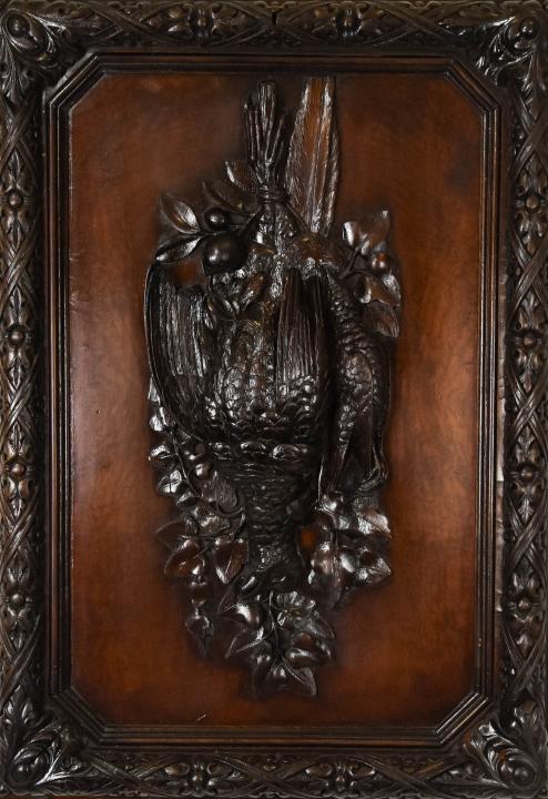 Antique 19th C Black Forest Style Carved Panel (1 of 10)