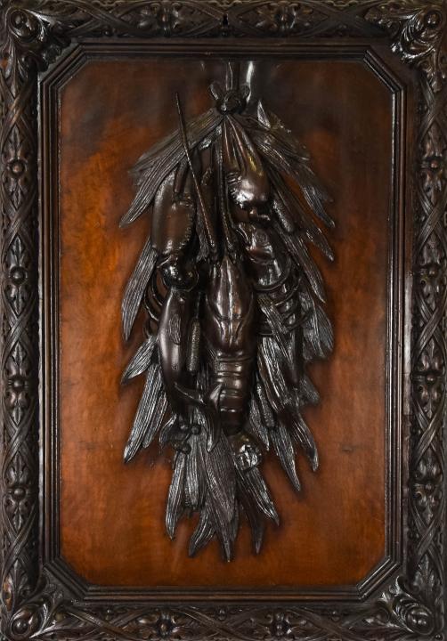 Antique 19th C Black Forest Style Carved Panel (1 of 10)