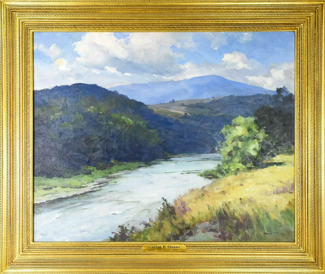 Marian P. Sloane Framed & Signed Oil Painting (1 of 5)