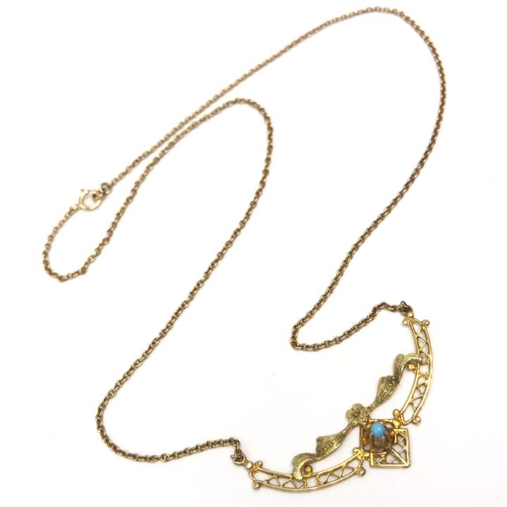 Antique Edwardian 14k Yellow Gold Necklace (1 of 4)