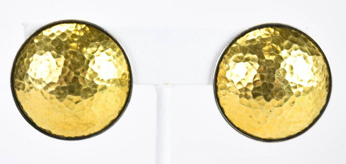 Vintage Sterling Silver & 18k Yellow Gold Earrings (1 of 5)