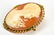 Vintage 10kt Yellow Gold Carved Shell Cameo Brooch - 2