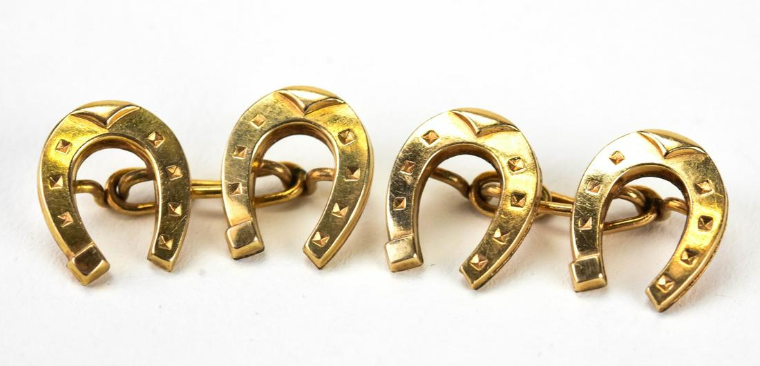 Antique Gold Filled Horse Shoe Motif Cuff Links (1 of 5)