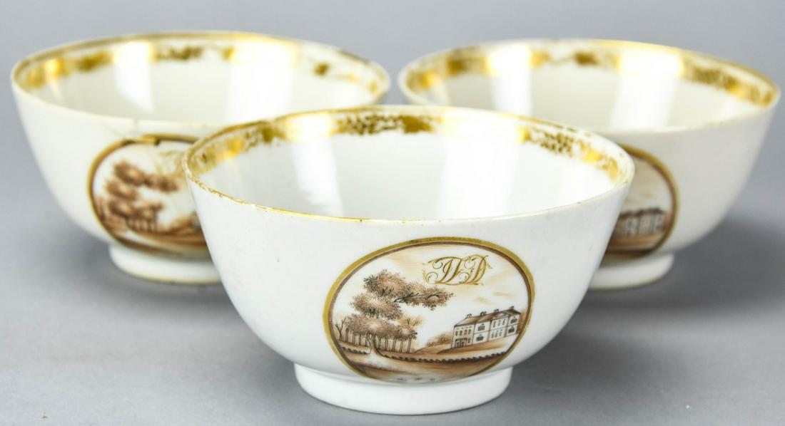 3 Chinese Export Hand Painted Porcelain Bowls (1 of 6)