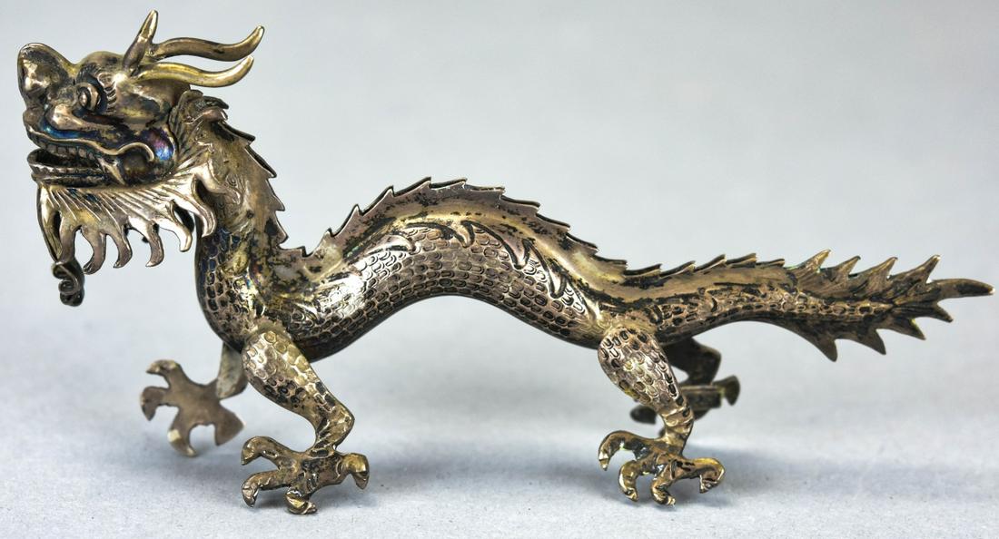 Chinese Export Silver Dragon Form Card Holder (1 of 5)