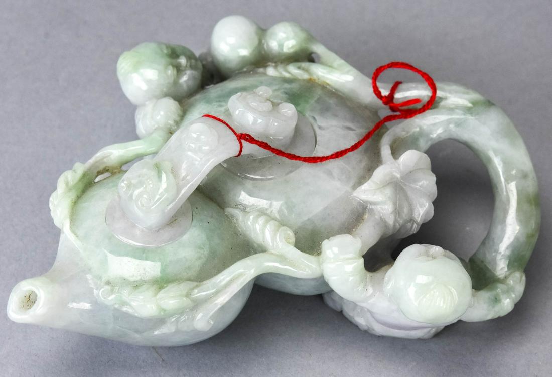 Chinese Hand Carved Jade Teapot Form Water Dropper (1 of 7)