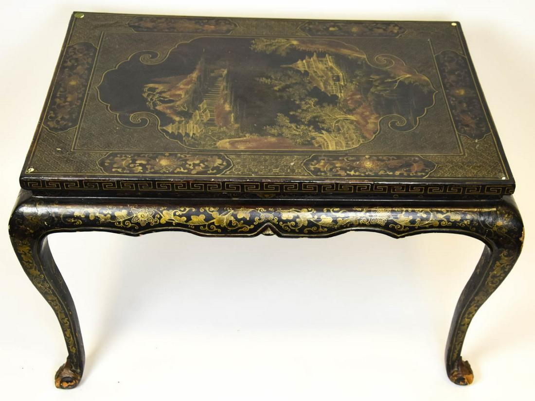 Antique Carved Hand Painted Asian Coffee Table (1 of 6)