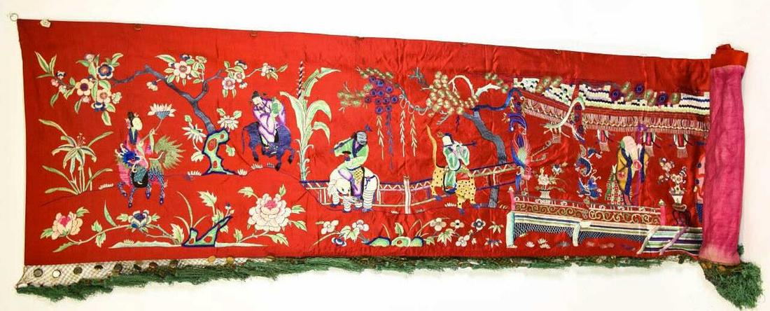 Large Antique Asian Silk Tapestry w Deities (1 of 9)