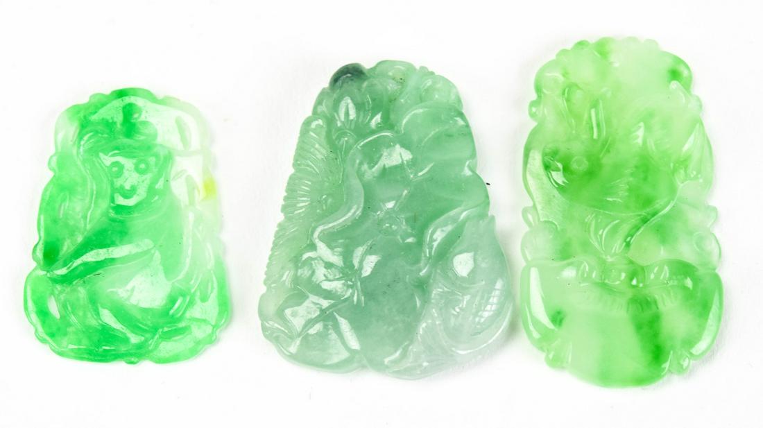 3 Chinese Jade Nephrite Hand Carved Pendants (1 of 5)