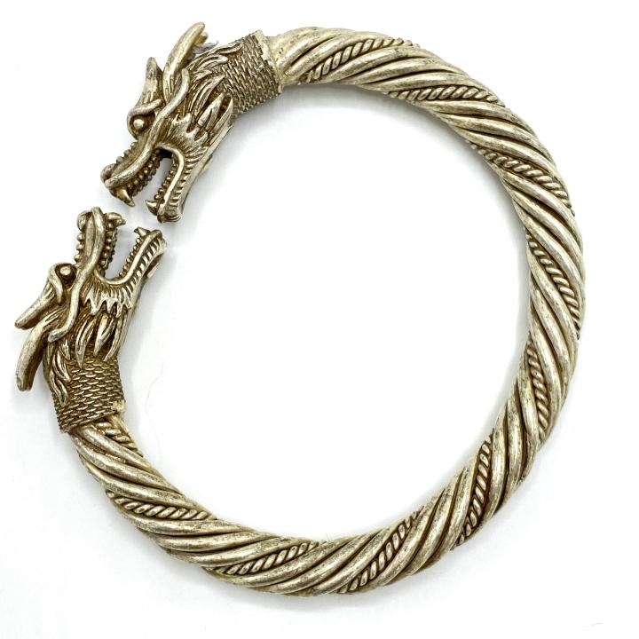 Chinese Silver Double Head Dragon Bracelet (1 of 4)